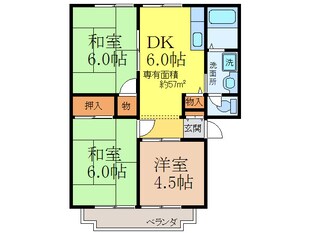 サンビレッジ鮎川Ｃ棟の物件間取画像